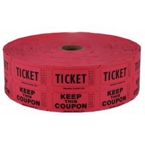 Double Roll Raffle Tickets, 2000ct, Red