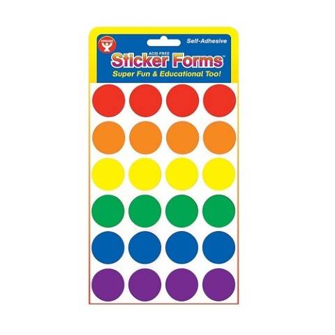 Hygloss Colored 1" Circle Stickers 3 Sheets (1856)