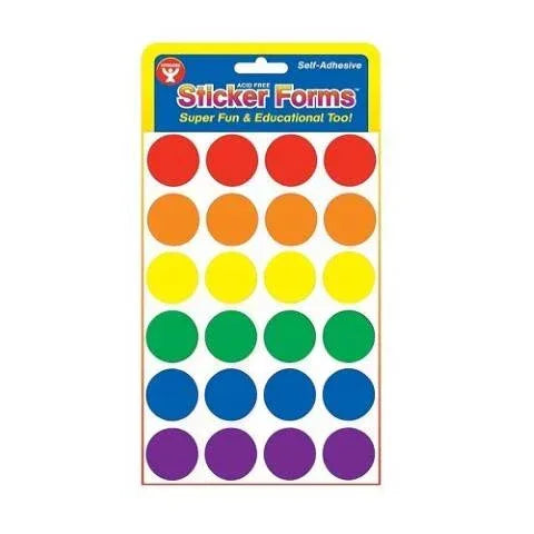 Hygloss Colored 1" Circle Stickers 3 Sheets (1856)
