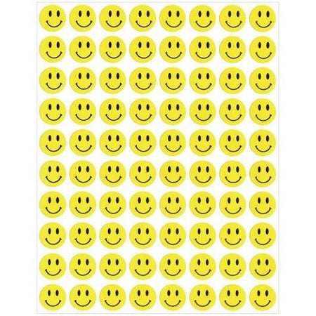 Hygloss Small Smiley Face Stickers, 1/2" Yellow 3 Sheets (1859)