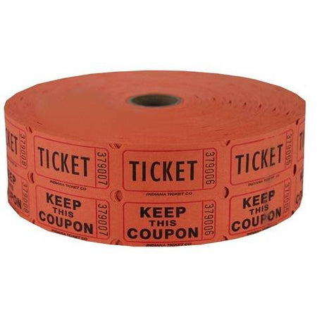 Double Roll Raffle Tickets, 2000ct, Orange