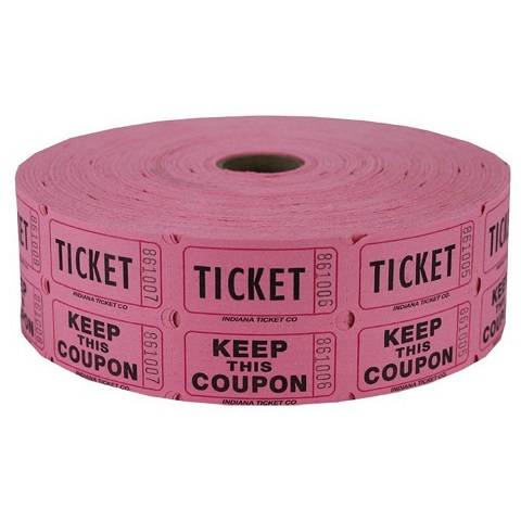 Double Roll Raffle Tickets, 2000ct, Pink