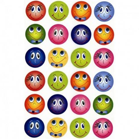 Hygloss Funny Face Stickers 25 Sheets 1" (18651)