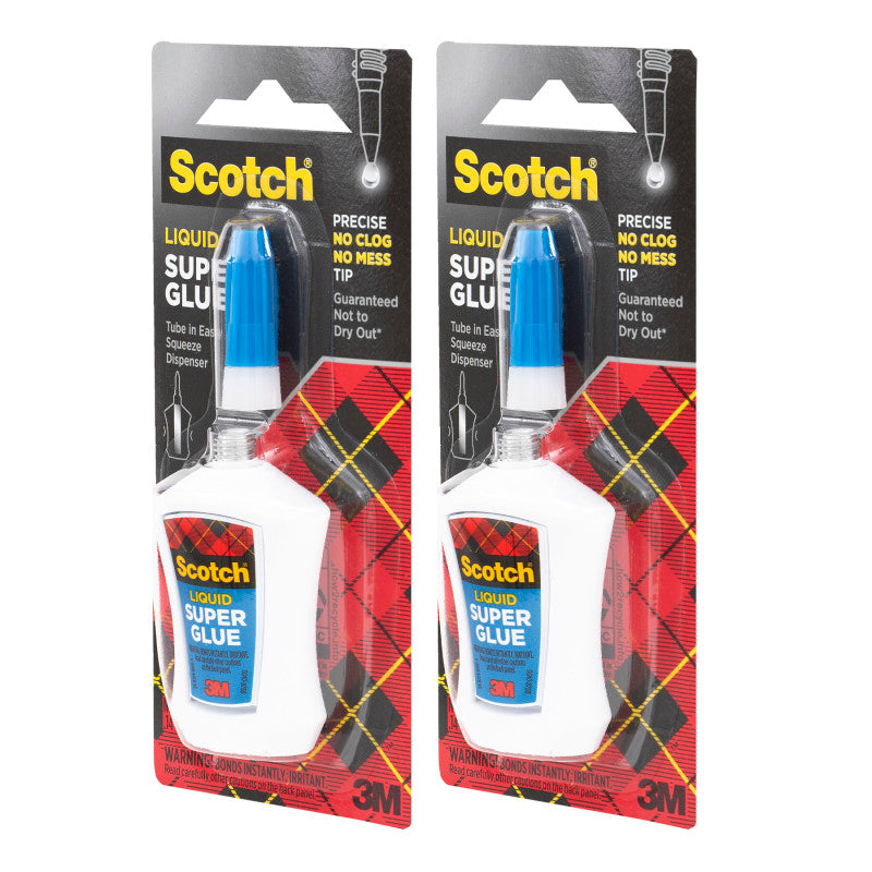Super Glue Liquid, Bottle, .18 oz, Pack of 2