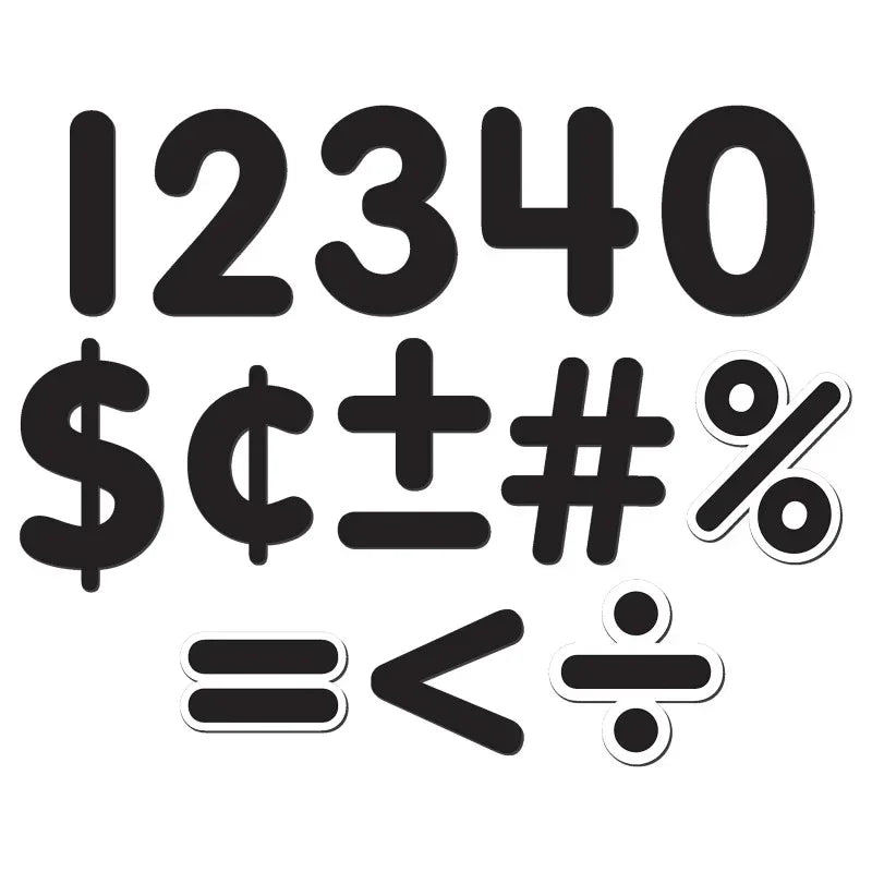Black Classic 2-1/2" Magnetic Numbers, 65 Pieces