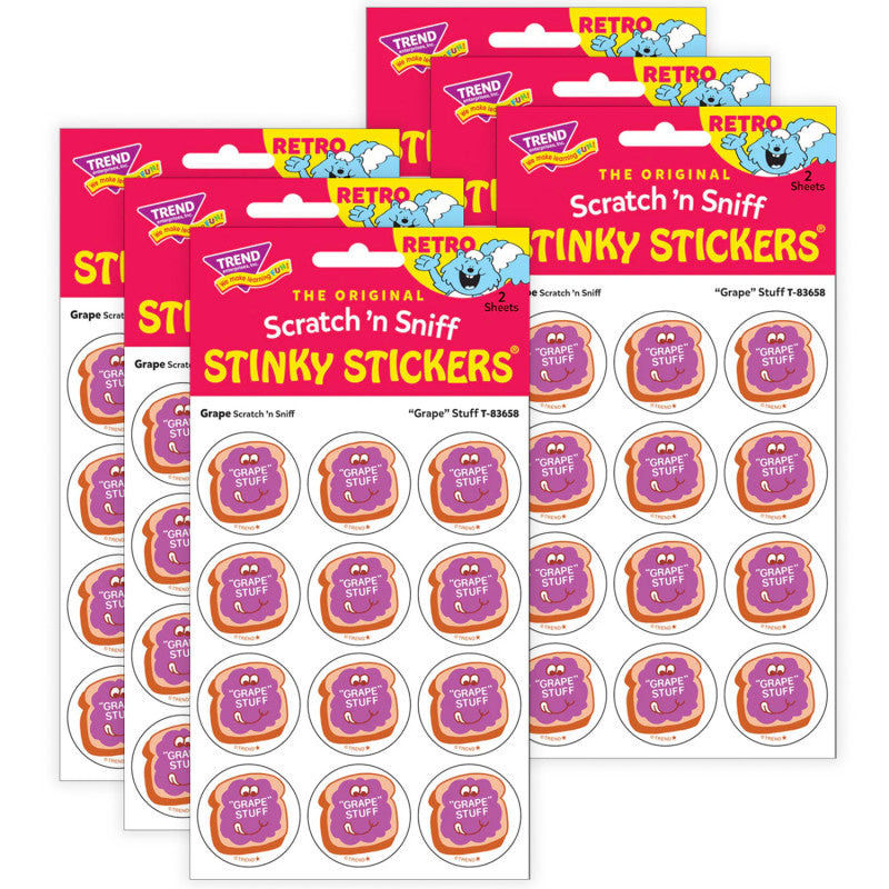 "Grape" Stuff/ Grape Scent Stickers, 24 Per Pack, 6 Packs
