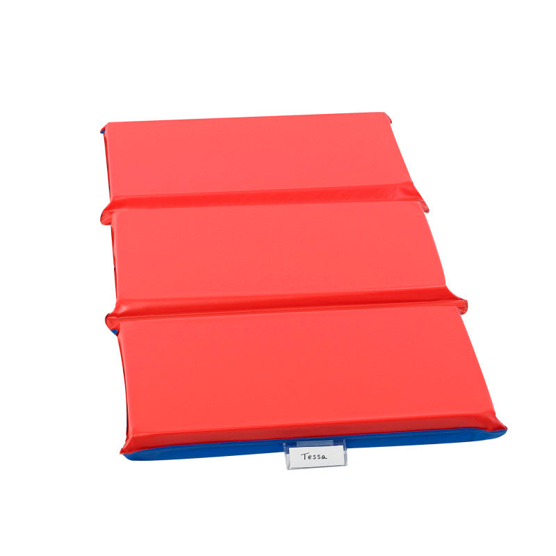 2" Infection Control 3 Section Folding Rest Mat - Red/Blue