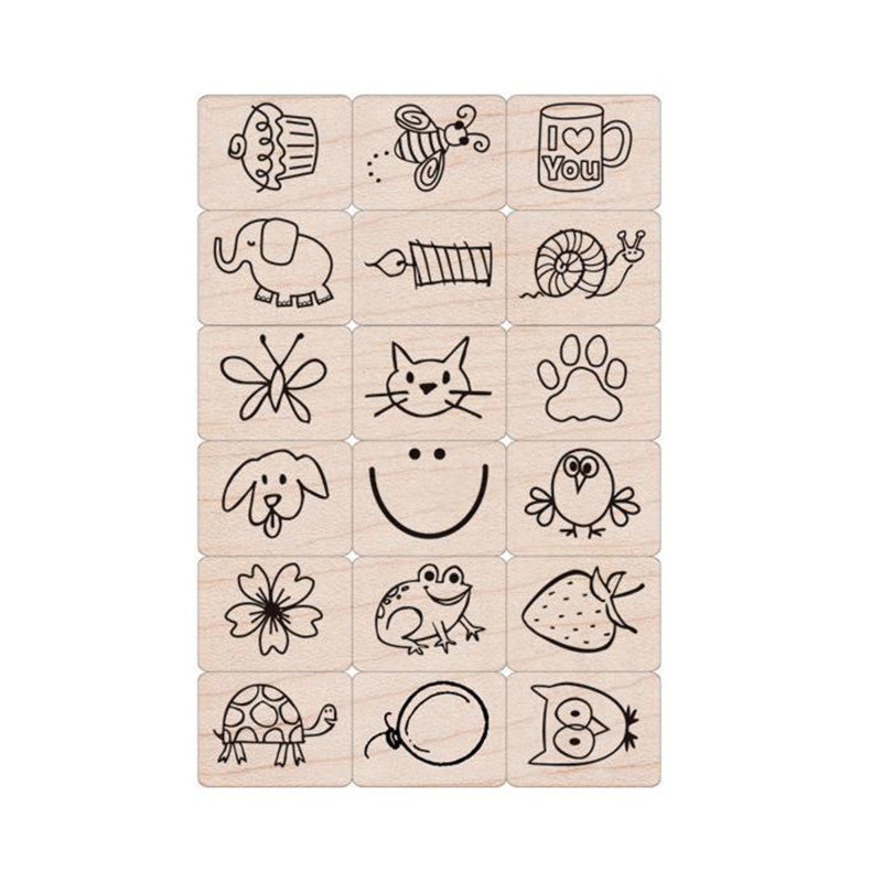 Ink 'n' Stamp Fun Stuff Stamps, Set of 18