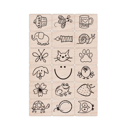 Ink 'n' Stamp Fun Stuff Stamps, Set of 18