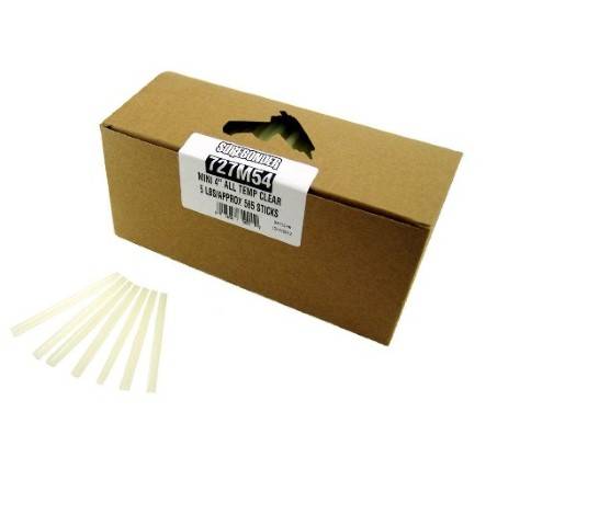 5 lb. box (approx. 520) Mini All Purpose Hot Glue Sticks-All Temperature-Clear-4" x 5/16" 725M54