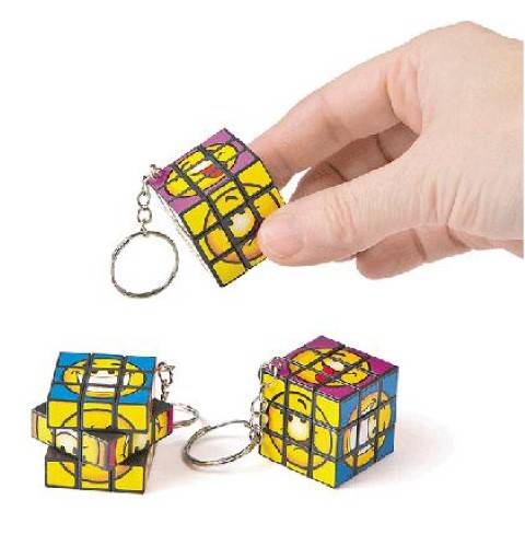 Mini Fun Puzzle Cube Keychains - 12/PKG