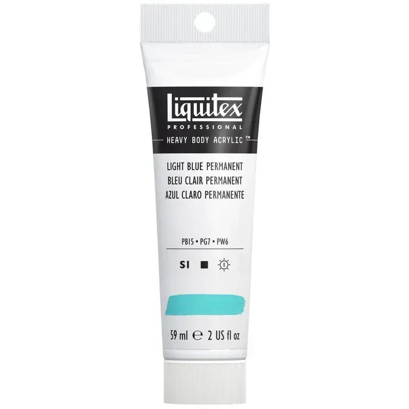 Professional Heavy Body Acrylic Paint, 59 mL Tube, Light Blue Permanent
