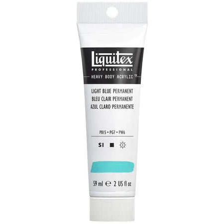 Professional Heavy Body Acrylic Paint, 59 mL Tube, Light Blue Permanent
