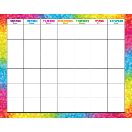 Colorful Brush Strokes Wipe-Off&reg; Calendar, Monthly