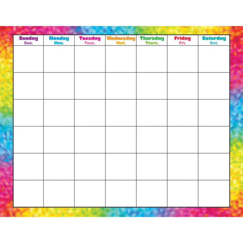 Colorful Brush Strokes Wipe-Off&reg; Calendar, Monthly