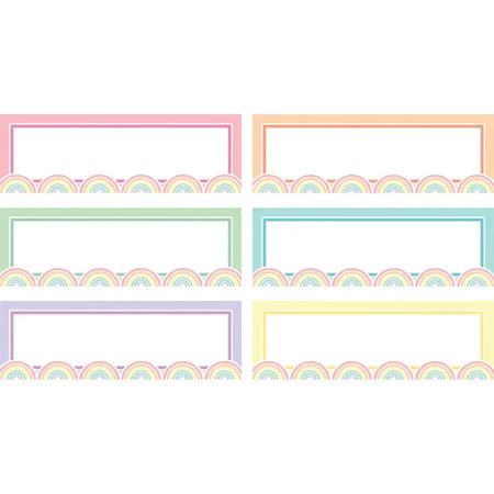 Pastel Pop Rainbow Labels Magnetic Accents, Pack of 20