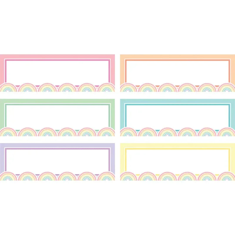 Pastel Pop Rainbow Labels Magnetic Accents, Pack of 20