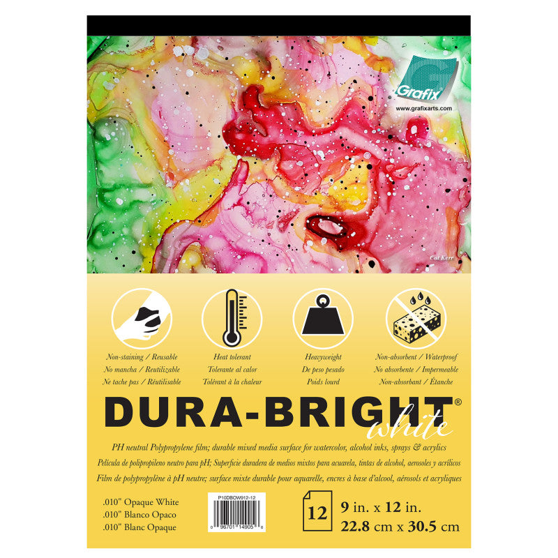 Opaque White Dura-Bright Pad, 9" x 12", 12 Sheets