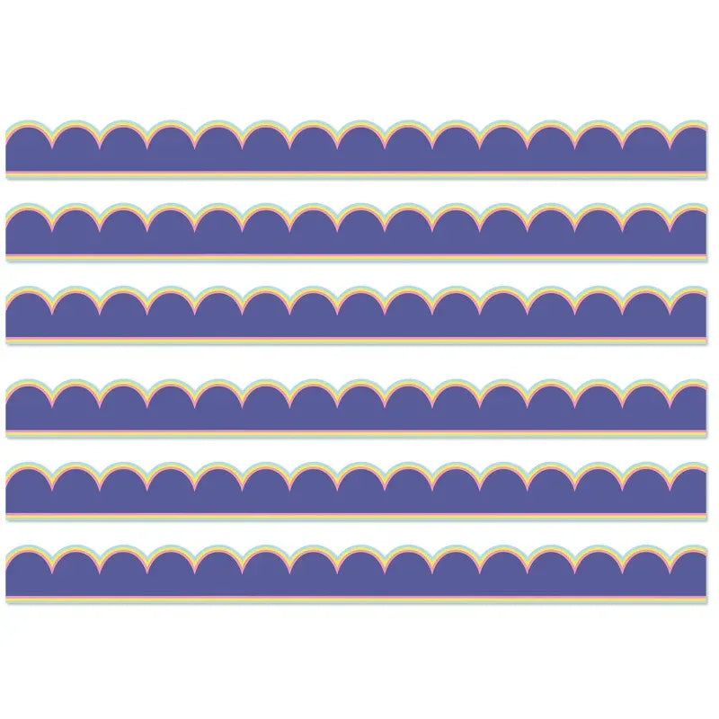 We Stick Together Pop of Purple Scalloped Bulletin Board Borders, 39 Feet Per Pack, 6 Packs