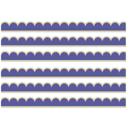 We Stick Together Pop of Purple Scalloped Bulletin Board Borders, 39 Feet Per Pack, 6 Packs
