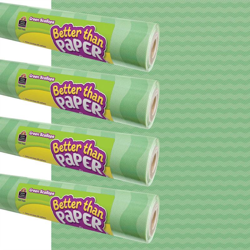 Green Scallops Better Than PaperÂ® Bulletin Board Roll, 4 ft x 12 ft, 4-Pack