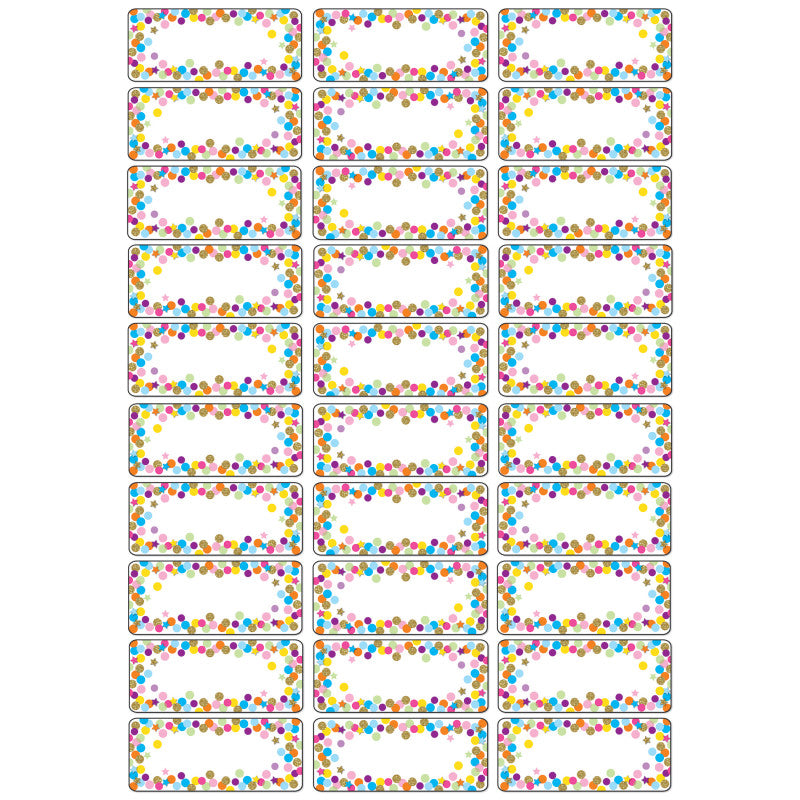 Magnetic Die-Cut Small Foam Nameplates & Labels, Confetti, 30 Pieces