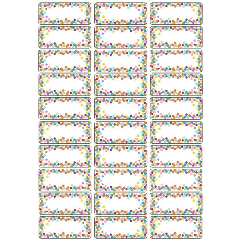 Magnetic Die-Cut Small Foam Nameplates & Labels, Confetti, 30 Pieces