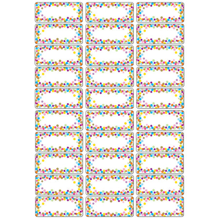 Magnetic Die-Cut Small Foam Nameplates & Labels, Confetti, 30 Pieces
