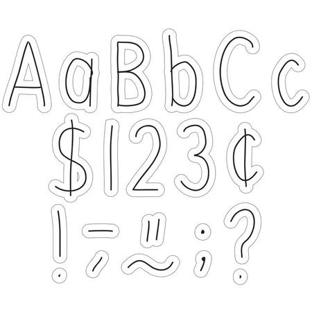 Black on White Hand Drawn 4" Letters Combo Pack, 262 Pieces