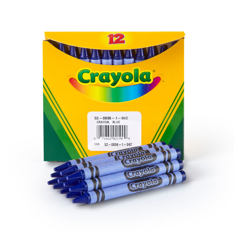 Bulk Crayons, Blue, Regular Size, 12 Count