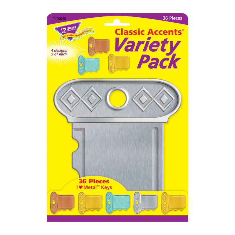 I &hearts; Metal&trade; Keys Classic Accents&reg; Var. Pack, 36 ct