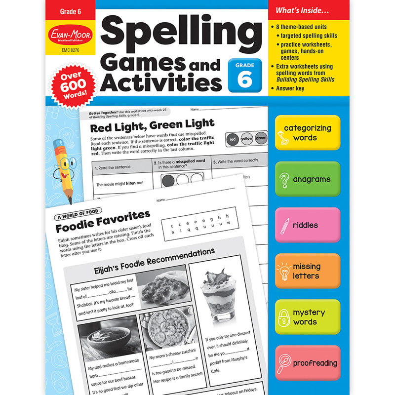Spelling Games and Activities, Grade 6