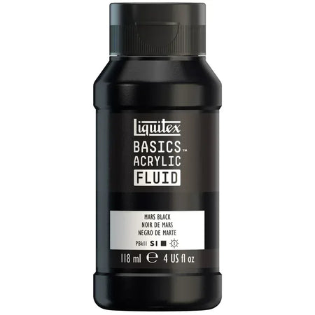 BASICS Acrylic Fluid, 118 mL Bottle, Mars Black