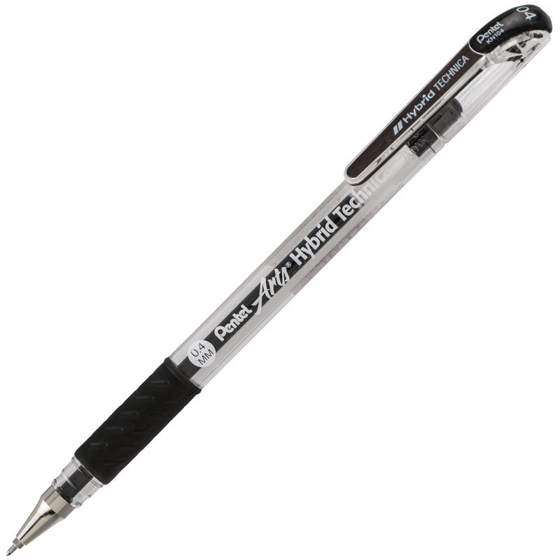 Hybrid Technica (0.4mm) Gel Pen, Black Ink, Pack of 12