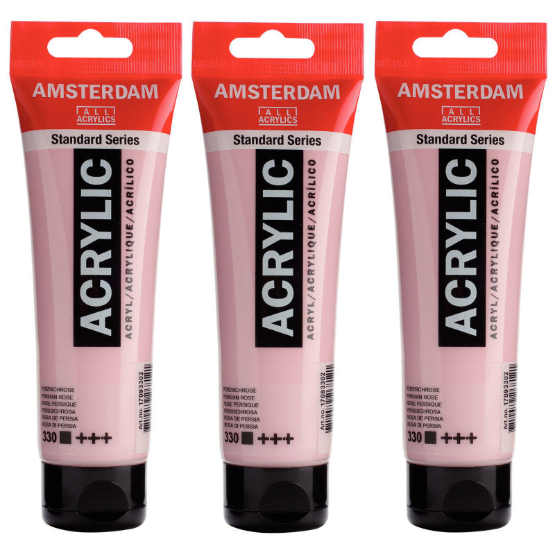 Standard Acrylic Paint, 120ml, Persian Rose 330, Pack of 3