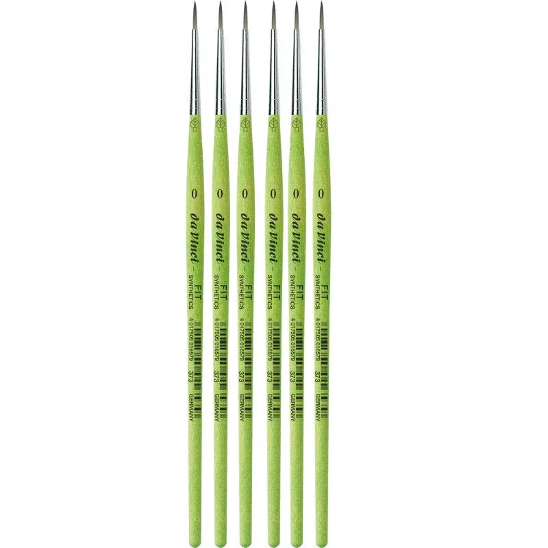 FIT Synthetics Student Brush, Synthetic, Acrylic & Tempera, Round, Series 373, Size 0, Pack of 6