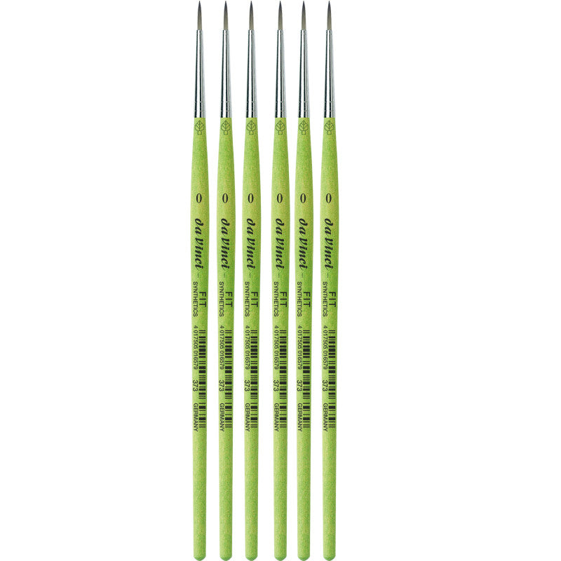 FIT Synthetics Student Brush, Synthetic, Acrylic & Tempera, Round, Series 373, Size 0, Pack of 6