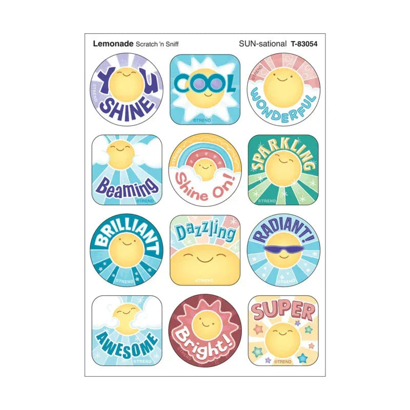 SUN-sational, Lemonade Scent Scratch 'n Sniff Stinky Stickers&reg;, Pack of 48