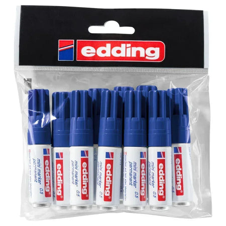 Mini Permanent Markers, Blue, Set of 10