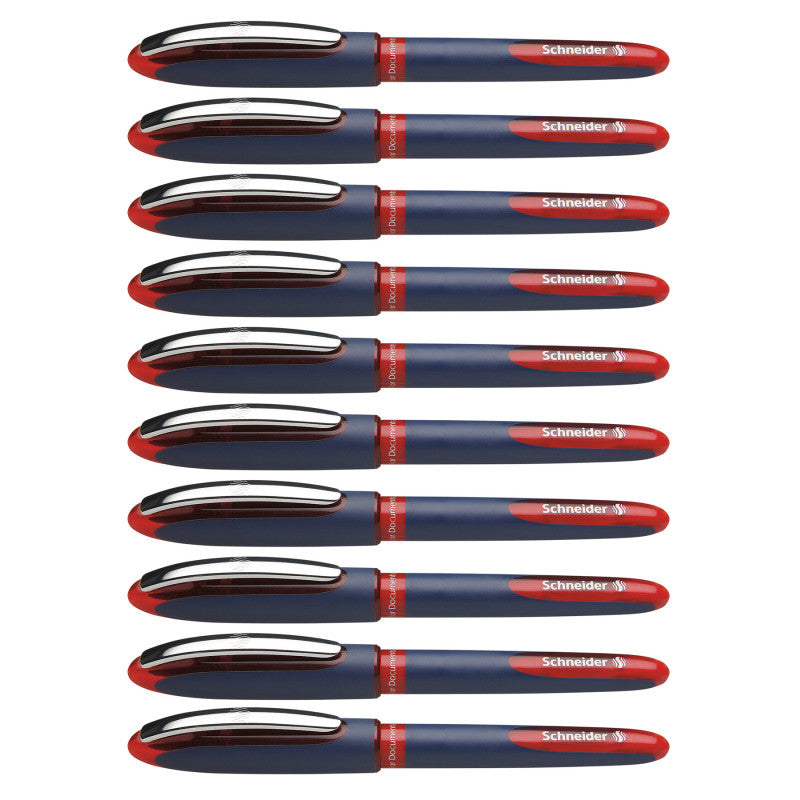 One Business Rollerball Pens, 0.6mm, Red, Pack of 10