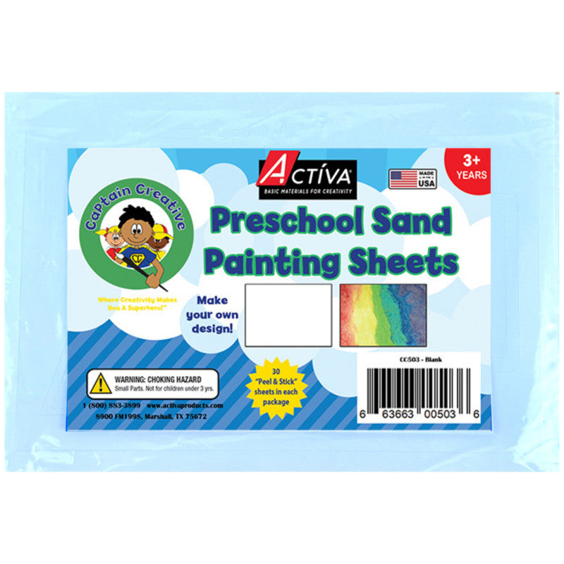 Preschool Sand Art Sheets, Blank, 5x7 in, 30 Sheets