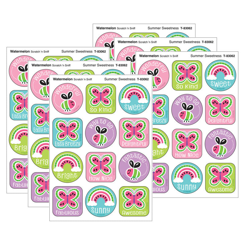 Summer Sweetness, Watermelon Scent Scratch 'n Sniff Stinky Stickers&reg;, 48 Per Pack, 6 Packs