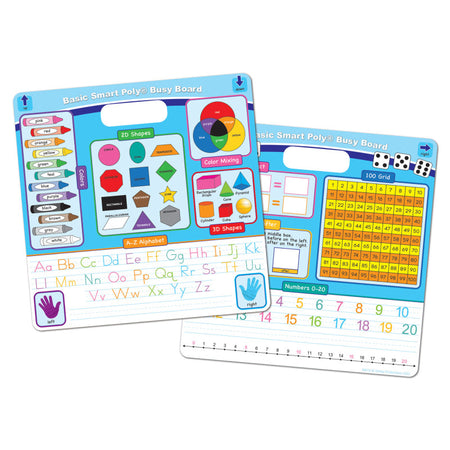 Smart Poly&reg; Educational Activity Busy Board, Dry Erase with Marker, 10-3/4" x 10-3/4", Educational Basics Combination