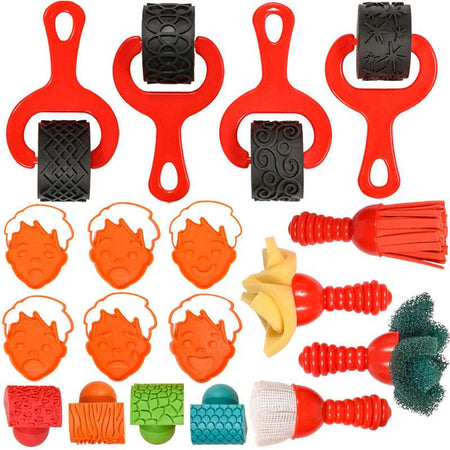 Smudge 'N' Roll Paint & Dough Tools, Set of 18