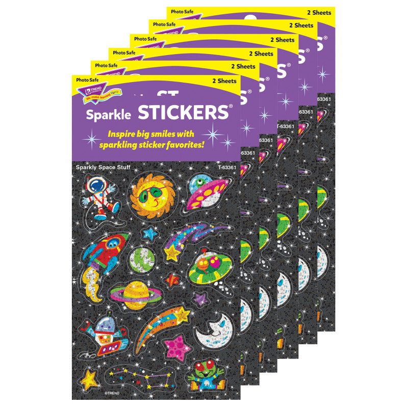 Sparkly Space Stuff Sparkle Stickers&reg;, 36 Per Pack, 6 Packs