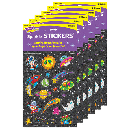 Sparkly Space Stuff Sparkle Stickers&reg;, 36 Per Pack, 6 Packs