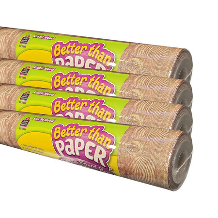 Better Than Paper&reg; Bulletin Board Roll, 4' x 12', Rustic Wood Design, 4 Rolls