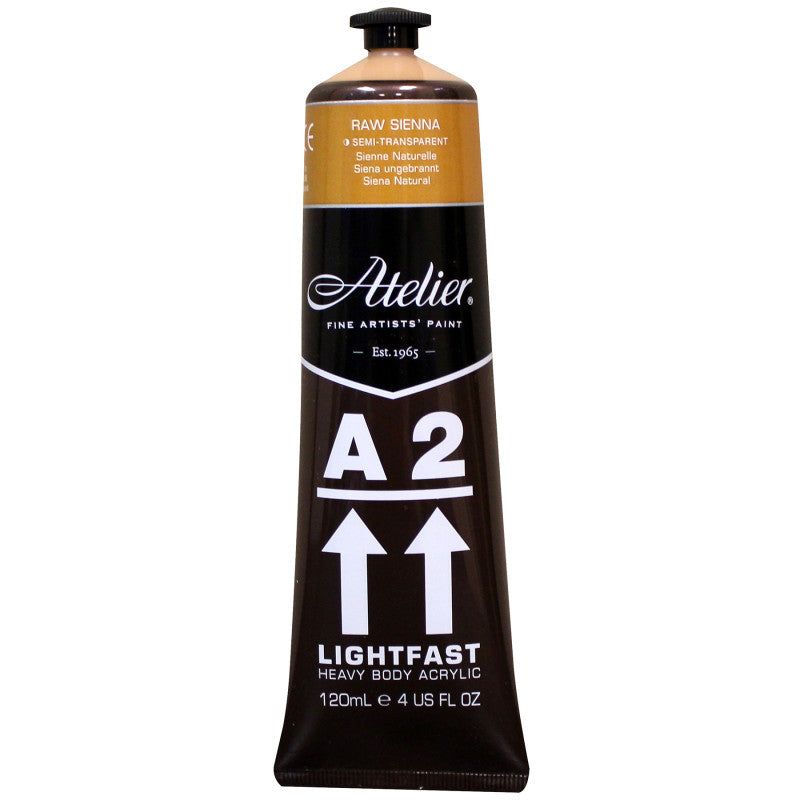 A2 Heavy Body Lightfast Artist Acrylic, 4 oz., Raw Sienna