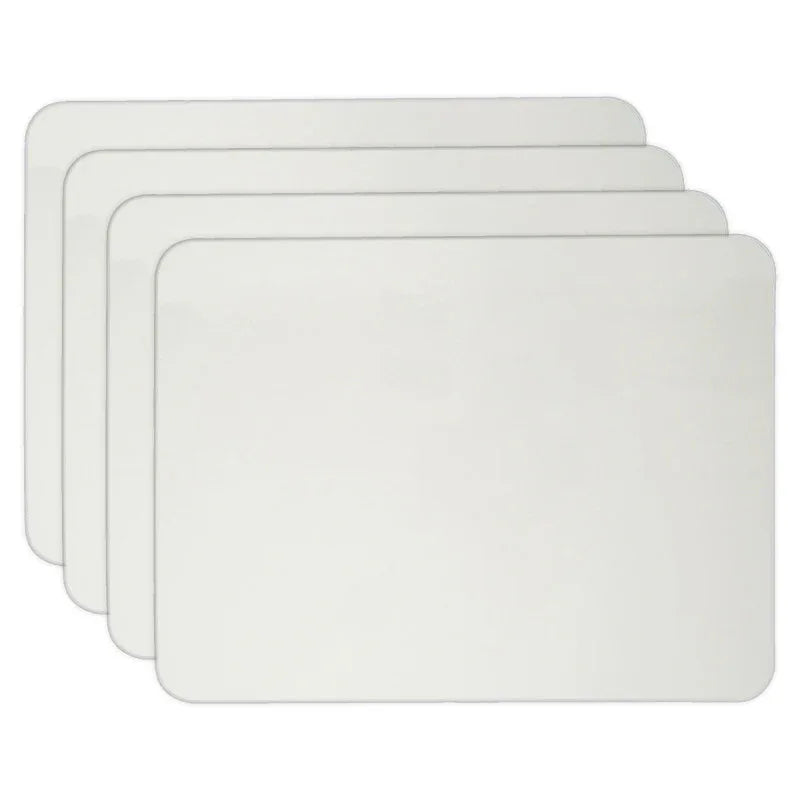 Dry Erase Board, One-Sided Plain, White, 9" x 12", Pack of 4