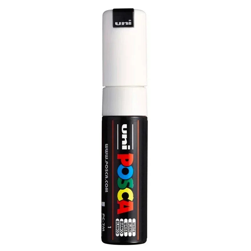 uni® POSCA PC-7M Water-Based Paint Markers, Broad Tip (4.5-5.5mm), White